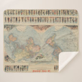 ヴィンテージ世界地図 シェルパブランケット (正面(横))