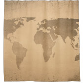 ヴィンテージ世界地図 シャワーカーテン (正面)