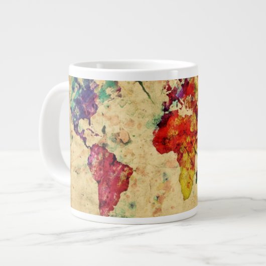ヴィンテージ世界地図 ジャンボコーヒーマグカップ (正面左)