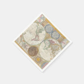 ヴィンテージ世界地図 スタンダードカクテルナプキン (角)