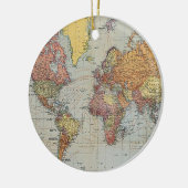 ヴィンテージ世界地図 セラミックオーナメント (左)