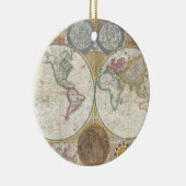 ヴィンテージ世界地図 セラミックオーナメント (右)