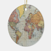 ヴィンテージ世界地図 セラミックオーナメント (左)