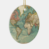 ヴィンテージ世界地図 セラミックオーナメント (右)