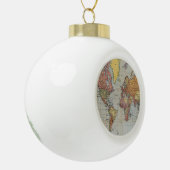 ヴィンテージ世界地図 セラミックボールオーナメント (左)