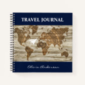 ヴィンテージ世界地図 トラベルジャーナル オーダーメイド ノートブック (正面)