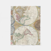 ヴィンテージ世界地図 フリースブランケット (正面)