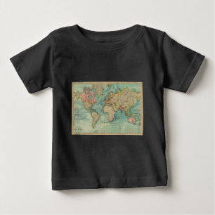 ヴィンテージ世界地図 ベビーTシャツ