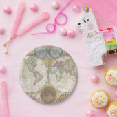 ヴィンテージ世界地図 ペーパープレート (パーティー)