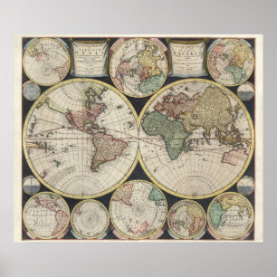 ヴィンテージ世界地図 ポスター