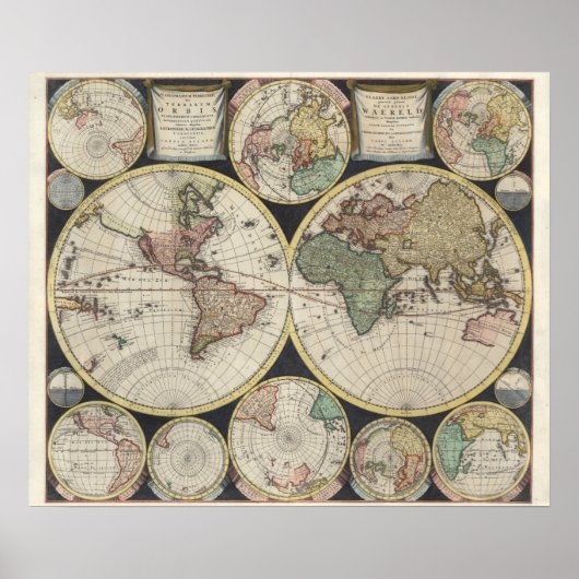 ヴィンテージ世界地図 ポスター (正面)