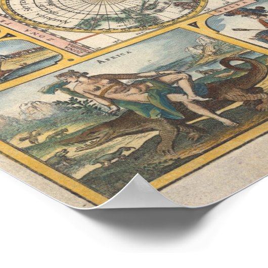 ヴィンテージ世界地図 ポスター (角)