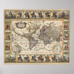 ヴィンテージ世界地図 ポスター