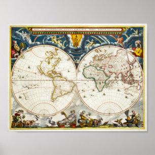 ヴィンテージ世界地図 ポスター