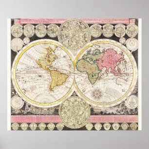 ヴィンテージ世界地図 ポスター