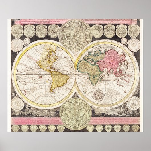 ヴィンテージ世界地図 ポスター (正面)