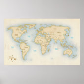 ヴィンテージ世界地図 ポスター (正面)