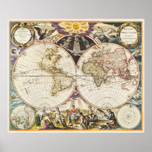 ヴィンテージ世界地図 ポスター