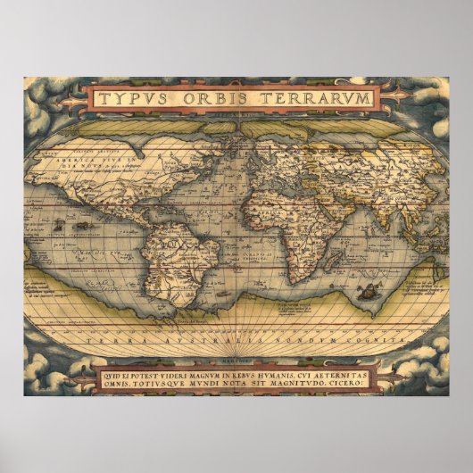 ヴィンテージ世界地図 ポスター (正面)
