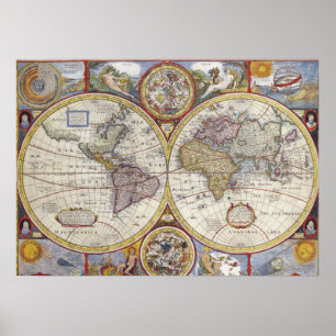 ヴィンテージ世界地図 ポスター