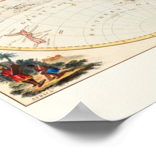 ヴィンテージ世界地図 ポスター (角)