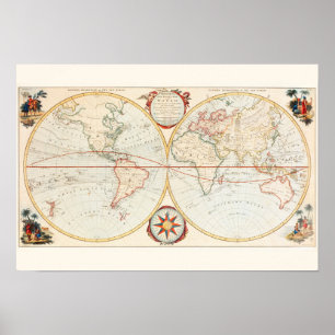 ヴィンテージ世界地図 ポスター