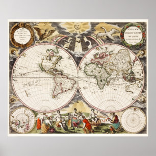 ヴィンテージ世界地図 ポスター