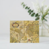 ヴィンテージ世界地図 ポストカード (スタンド正面)