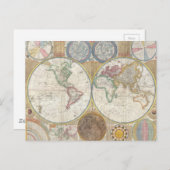 ヴィンテージ世界地図 ポストカード (正面/裏面)