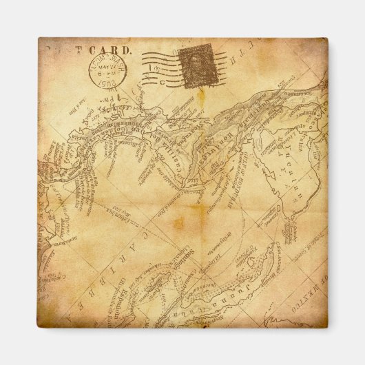 ヴィンテージ世界地図 マグネット (正面)