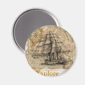 ヴィンテージ世界地図 マグネット (正面/裏面)