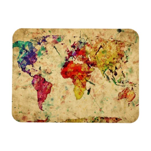 ヴィンテージ世界地図 マグネット (横)