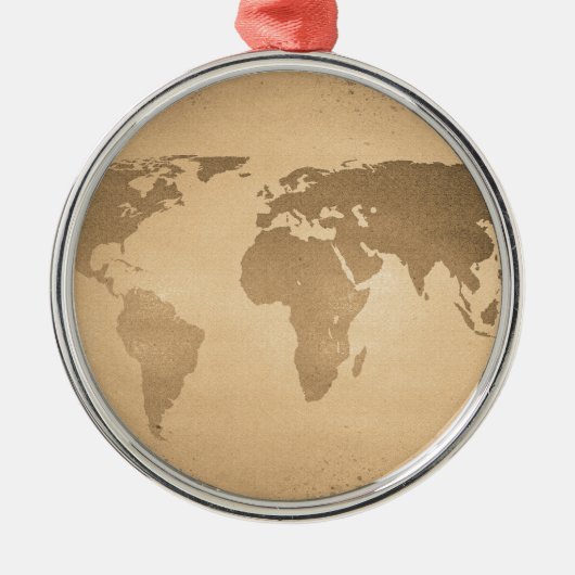 ヴィンテージ世界地図 メタルオーナメント (正面)