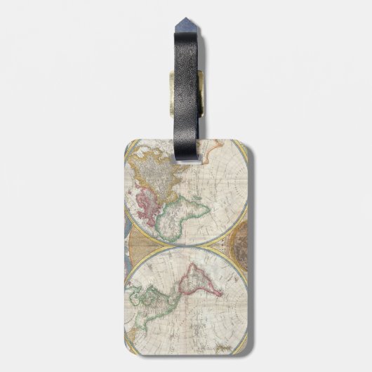 ヴィンテージ世界地図 ラゲッジタグ (裏面縦)