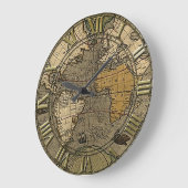 ヴィンテージ世界地図 ラージ壁時計 (傾斜)