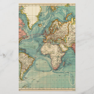 ヴィンテージ世界地図 便箋