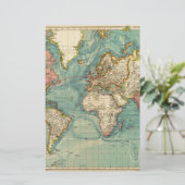ヴィンテージ世界地図 便箋 (スタンド正面)