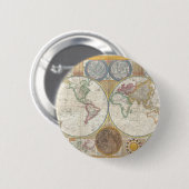 ヴィンテージ世界地図 缶バッジ (正面&裏面)