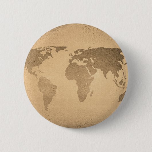 ヴィンテージ世界地図 缶バッジ (正面)