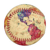 ヴィンテージ世界地図 野球ボール (正面左)