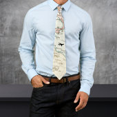 ヴィンテージ世界地図、飛んでいる飛行機クール、 ネクタイ