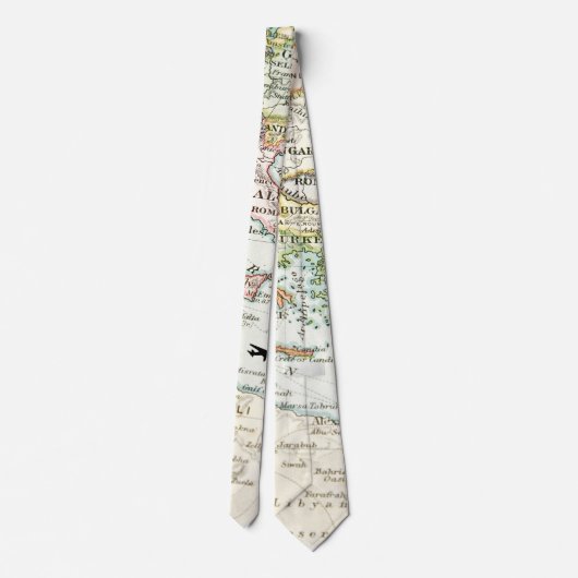 ヴィンテージ世界地図、飛んでいる飛行機クール、 ネクタイ (裏面)