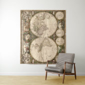 ヴィンテージ世界地図（1660年） タペストリー (インサイチュ)