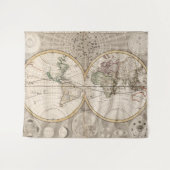 ヴィンテージ世界地図（1687年） タペストリー (正面(横))