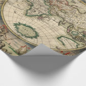 ヴィンテージ世界地図(1689) ラッピングペーパー (角)