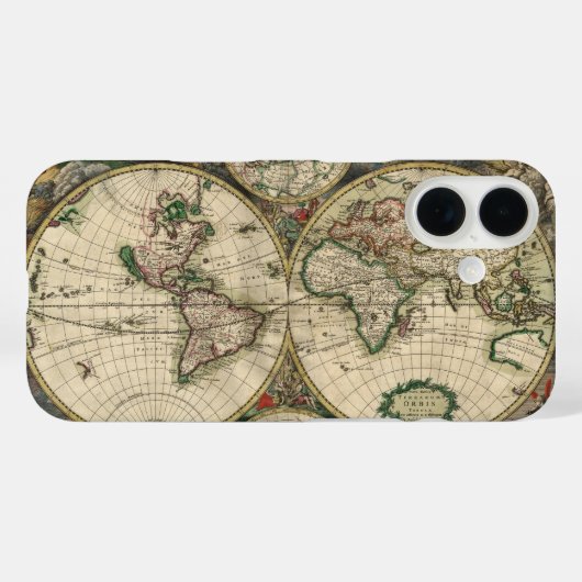 ヴィンテージ世界地図 1689 Case-Mate iPhoneケース (裏面 (横))