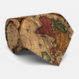 ヴィンテージ世界地図(1730) – 様式化 ネクタイ