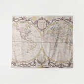 ヴィンテージ世界地図(1782) タペストリー (正面(横))