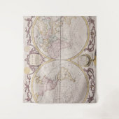 ヴィンテージ世界地図(1782) タペストリー (正面)