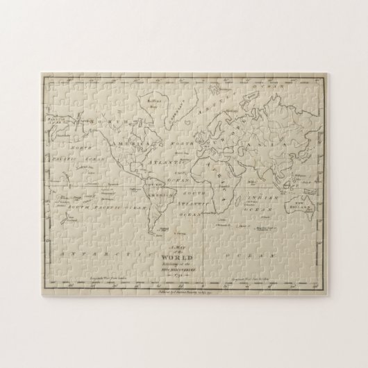 ヴィンテージ世界地図（1794年） ジグソーパズル (横)